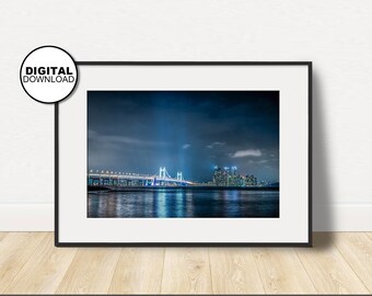 Night-time Skyline, Bridge night scape, Busan Cityscape Photography, wall art, home decor, instant download
