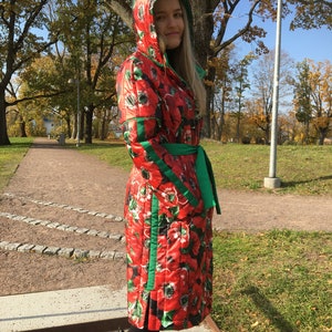 Abrigo acolchado de primavera/Abrigo de mujer/Abrigo midi/Abrigo a medida/Abrigo de diseñador/Abrigo con capucha/Abrigo ligero