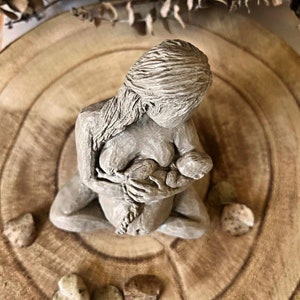 Embrace - Sculpture Earthside Statue Midwife Gift Doula Blessingway Birthing Woman Newborn Rustic Birth Space