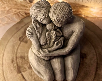 Angel Birth Sculpture - PERSONNALISABLE Statue Bébé Perte du nourrisson Fausse couche souvenir Chagrin Arc-en-ciel bébé Sage-femme Cadeau Doula Nouveau-né Art rustique