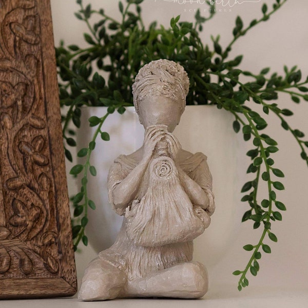 Midwife Weighing Baby - Sculpture Statue Midwife Gift Doula Blessingway Birthing Woman Rustic Birth Space