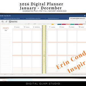 2026 Erin Condren Inspired Vertical Digital Life Planner