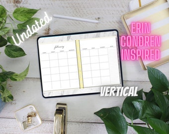 Undated Neutral Erin Condren Vertical Digital Planner Inspired Planner for use with iPad or Android Goodnotes, ZoomNotes, Notability, Xodo