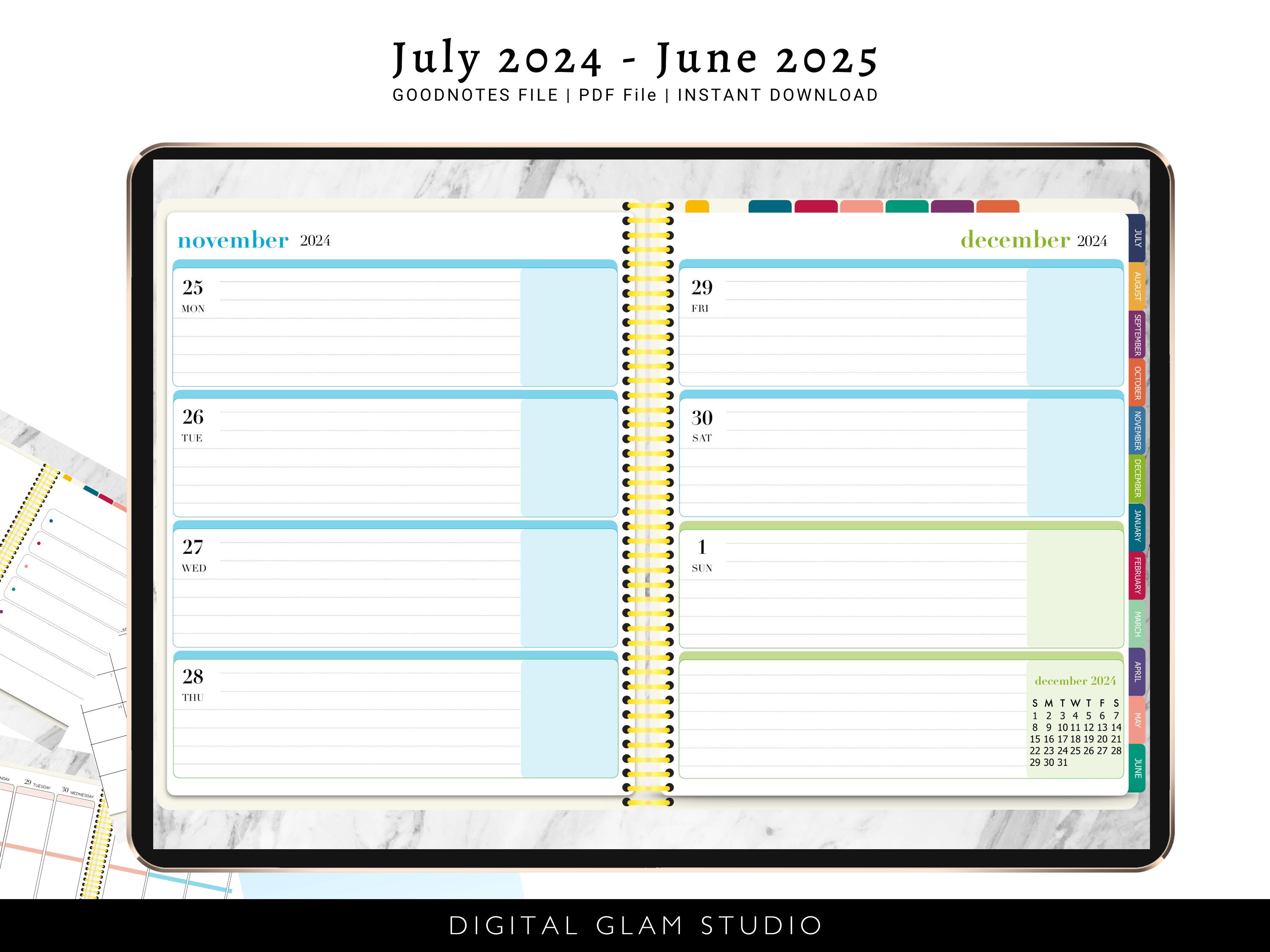 NEW** 24-25 Erin Condren Digital Planner Horizontal Inspired Planner for use with iPad or Android Goodnotes, ZoomNotes, Notability, Xodo