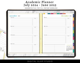 24-25 Erin Condren Digital Planner Academic Inspired Planner for use with iPad or Android Goodnotes, ZoomNotes, Notability, Xodo
