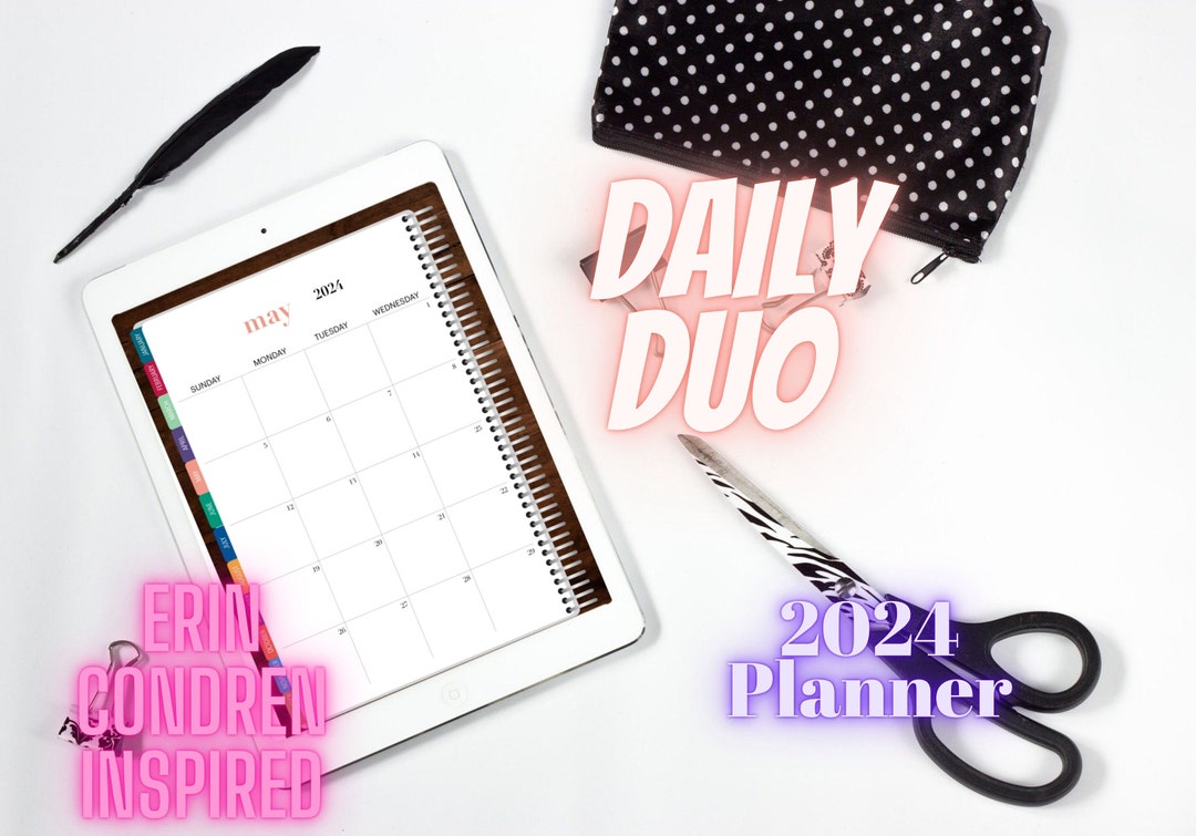 NEW 2024 Erin Condren Daily Duo Digital Planner Inspired Planner for Use With iPad or Android