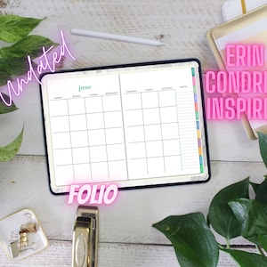 Undated Erin Condren Folio Digital Planner  Inspired Planner for use with iPad or Android Goodnotes, ZoomNotes, Notability, Xodo