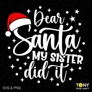 Beste kerstman, mijn zus deed het Svg Png, afgestudeerde Svg, afstuderen Svg, trotse zus graduatiecadeau digitale download sublimatie PNG, SVG Cricut