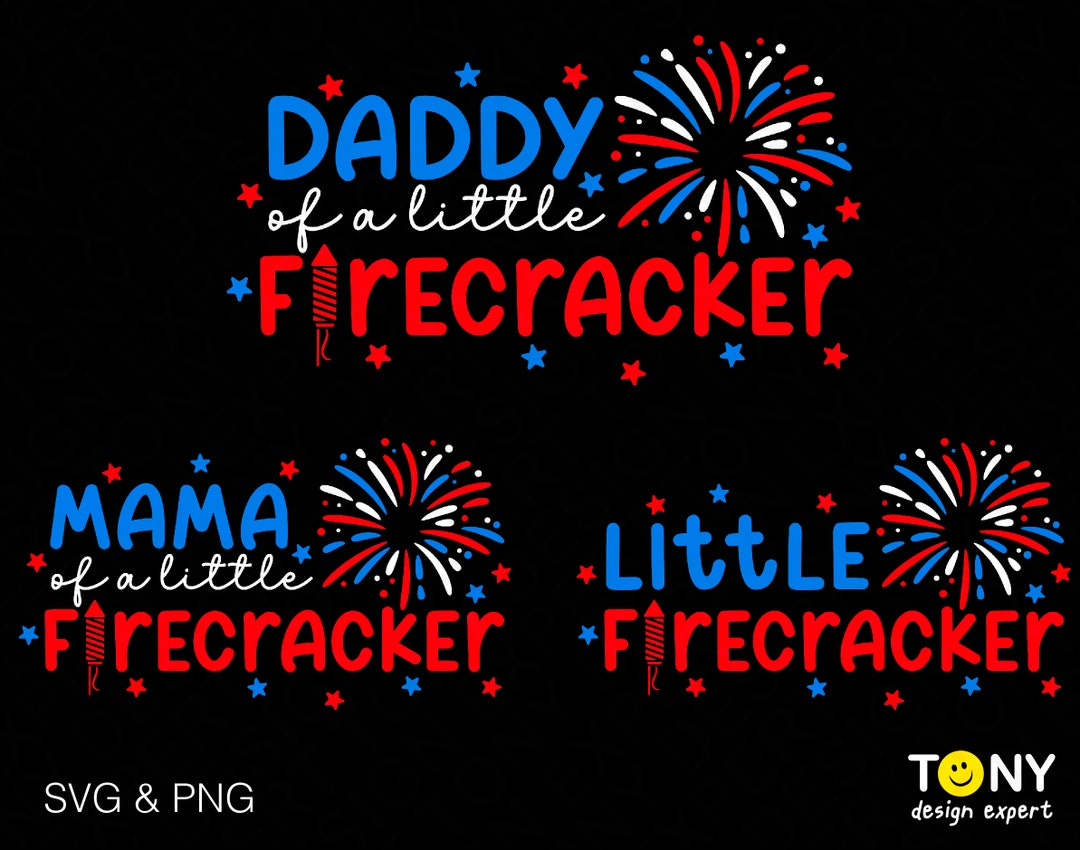 Little Firecracker Family Bundle Svg Png, 4th of July, Independence Day ...