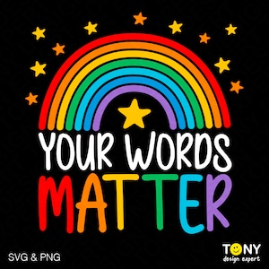 Deine Worte zählen SVG Png, Autismus SVG, Sonderpädagogik Lehrer SVG, Sped SVG, Logopädie Digitaler Download Sublimation PNG & SVG Cricut