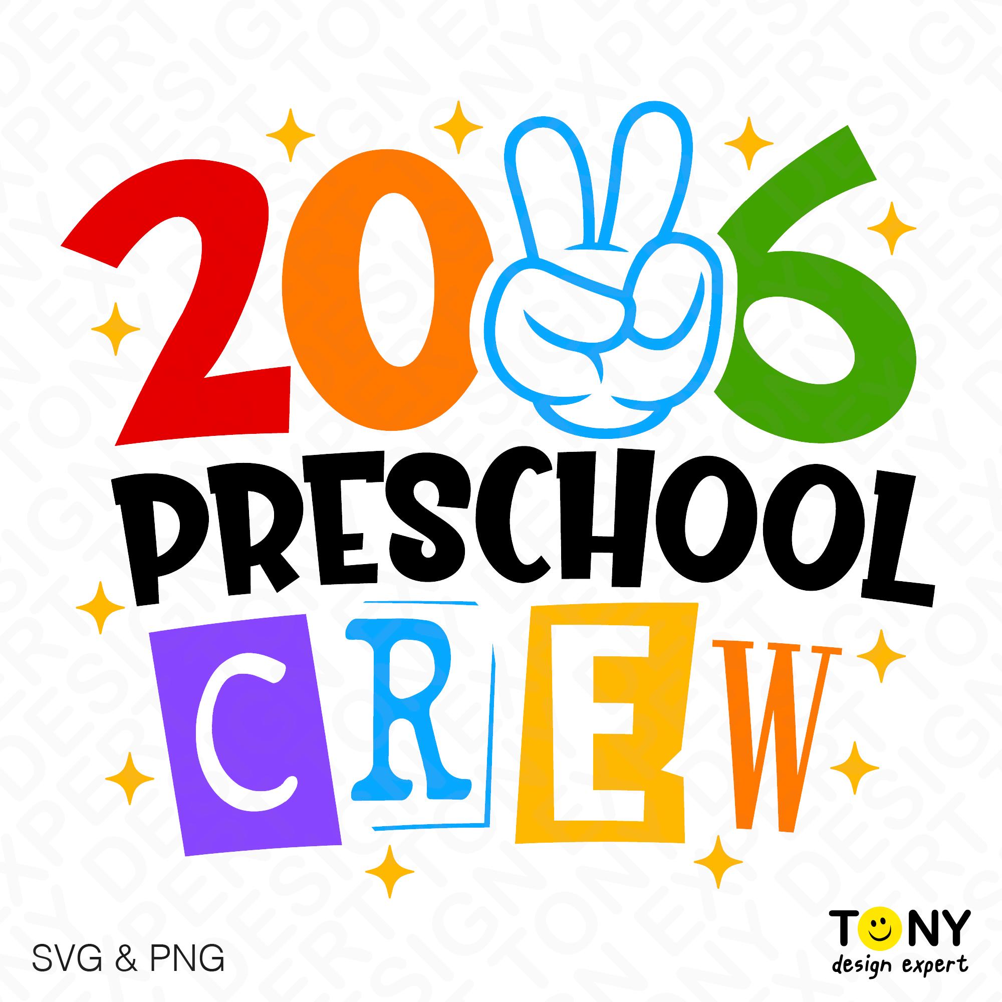 2026 Preschool Crew SVG PNG: Funny Back to School Classroom Squad ...