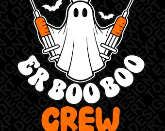 ER Boo Boo Crew Svg Png, Er Enfermera Svg, Halloween Er Enfermera Svg, Enfermera Espeluznante Svg, Enfermera Svg, Descarga Digital Sublimación PNG & SVG Cricut