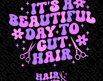 Coiffeur rétro SVG PNG : conception de devis salon de coiffure groovy (téléchargement numérique)