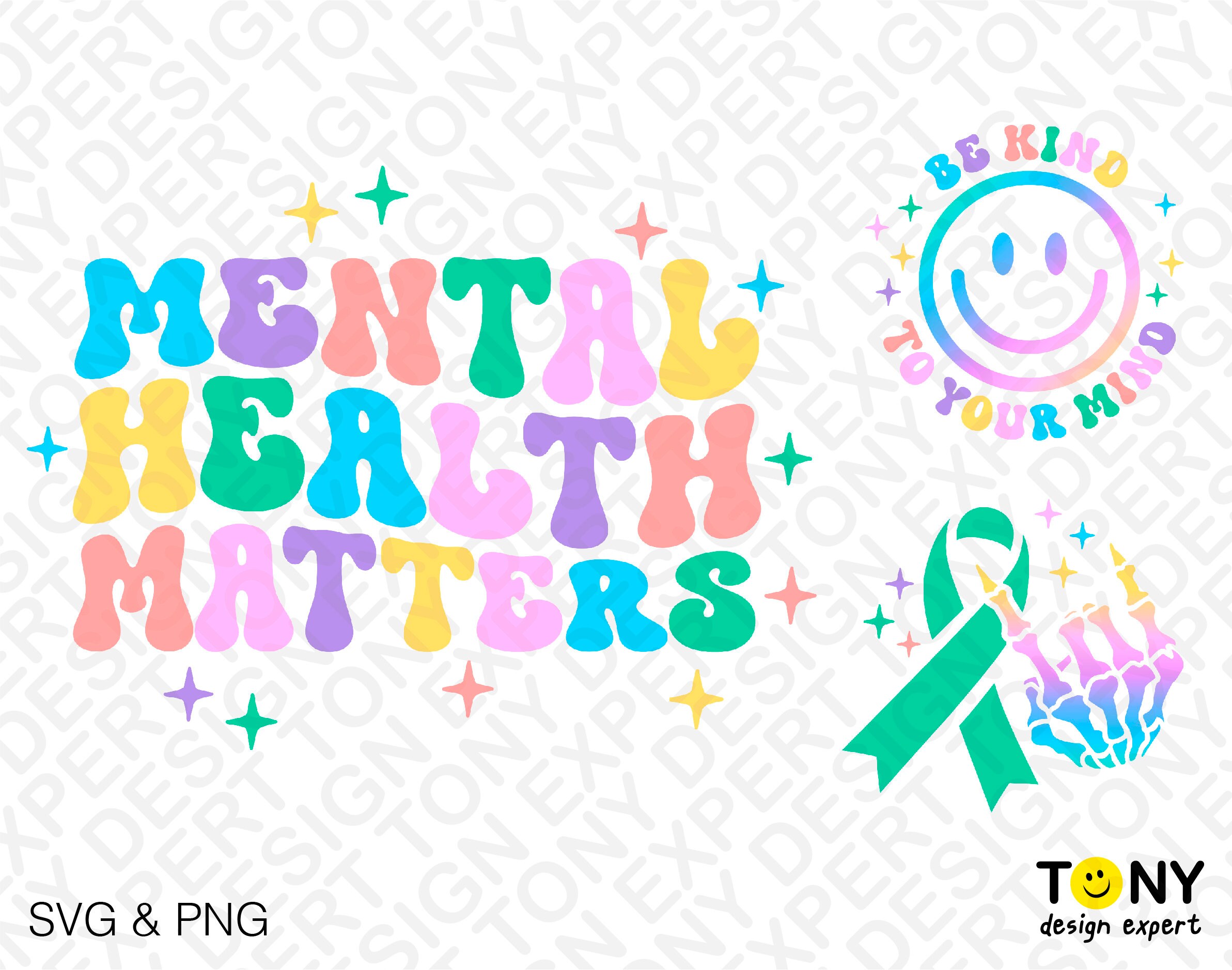 3 Bundle, Mental Health Matters Svg Png, Be Kind to Your Mind Trendy ...