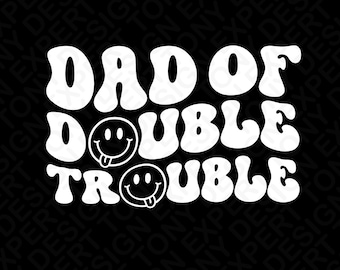 Papá de Doble Problema Svg Png: Día del Padre, Diseño a juego para papás gemelos (Descarga digital)