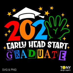 4 色バンドル 2025 早期ヘッドスタート卒業生 SVG PNG、EHS 卒業生ギフト SVG、面白い学校デジタルダウンロード昇華 PNG および SVG Cricut