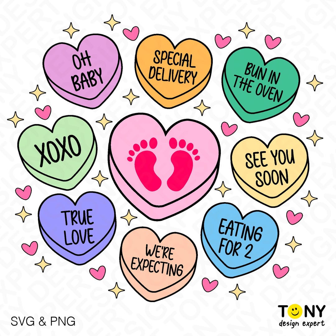 Valentine Pregnancy Candy Hearts Png, Mom to Be Valentine's Day Vibes ...