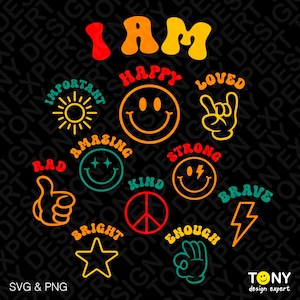 Sono abbastanza Svg Png, Versetto della Bibbia Svg, Amore per se stessi Svg, Cristiano Svg, Affermazione positiva Svg, Download digitale Sublimazione PNG e SVG Cricut