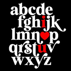 Alfabet Walentynkowy Kocham Cię Svg Png, ABC Kocham Cię Svg, Alfabet Kocham Cię Svg Cyfrowe pobieranie Sublimacja PNG i pliki SVG dla Cricut