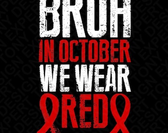 Bruh Red Ribbon Week PNG: Distressed October School Teacher Kids Anti-Drug Awareness (Digital Download)