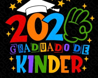 2026 Graduado de Kinder SVG PNG : Funny Spanish Kindergarten Graduation Design (Digital Download)