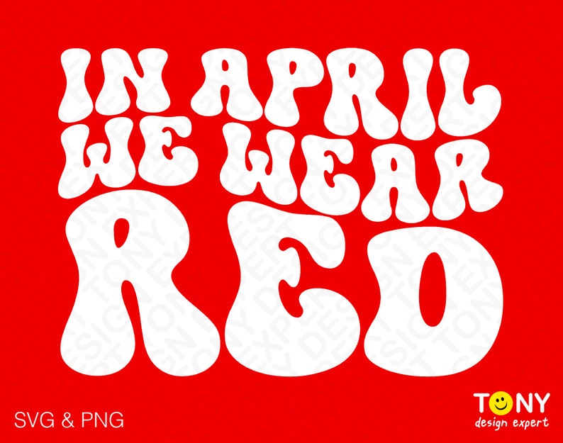 In April We Wear Red Svg Png, Autism Acceptant Svg, ##redinstead ...