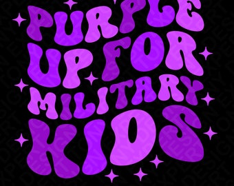 軍の子供のためのパープルアップSVG PNG、軍の子供への意識SVG、パープルアップSVG、軍のデジタルダウンロード昇華PNGとSVG、Cricut用