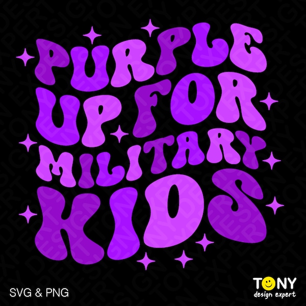 Purple Up For Military Kids Svg Png, Military Child Awareness Svg, Purple Up Svg, Military Digital Download Sublimation PNG & SVG For Cricut