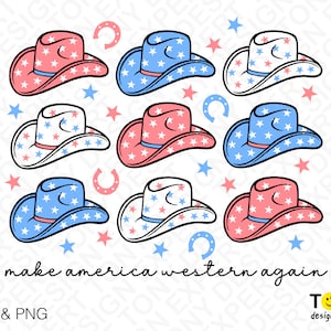 America Svg Png, Make America Western Again Svg, Cowboy Svg, 4 juli Svg, Digital Download Sublimation PNG & SVG Cricut File