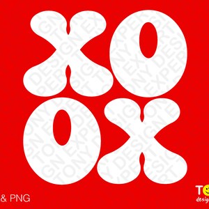 Xoxo Svg, Hugs and Kisses Svg, Funny Valentine’s Day Svg, Love Svg, Retro Groovy Digital Télécharger PNG Sublimation DTG & SVG Cricut Cut File
