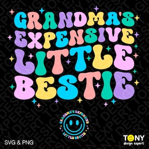 A querida melhor amiga da vovó Svg Png, Vida da vovó Svg, Dia das Mães Trendy Retro Groovy Digital Download Sublimação PNG e SVG Cricut