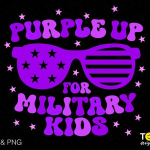 Lila Up für Militär Kinder SVG Png, Militär Kinder Bewusstsein SVG, Lila Up SVG, Militär Digital Download Sublimation PNG & SVG für Cricut