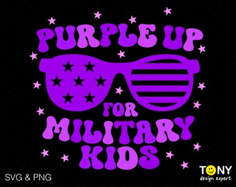 Purple Up For Military Kids Svg Png, Military Child Awareness Svg, Purple Up Svg, Military Digital Download Sublimation PNG & SVG For Cricut
