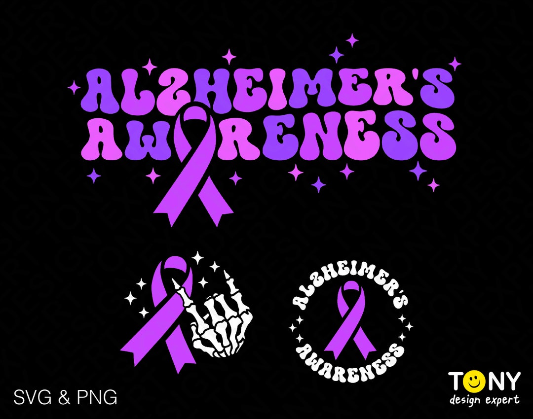 Alzheimer's Awareness Svg Png, Purple Ribbon Svg, Front Pocket Included ...
