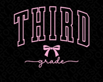 Diseño de camiseta con lazo para graduación de niña de tercer grado (descarga digital)