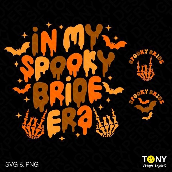 In My Spooky Bride Era Svg Png, Bride Era Svg, Halloween Svg, Front Pocket Included, Trendy Digital Download Sublimation PNG & SVG Cricut