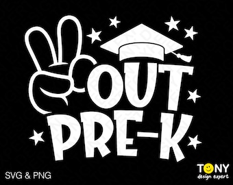 Pre K Svg Png, Último día de clases Svg, Pre-K Graduación Svg, Idea de regalo para graduados de preescolar, Descarga digital Sublimación PNG y SVG Cricut