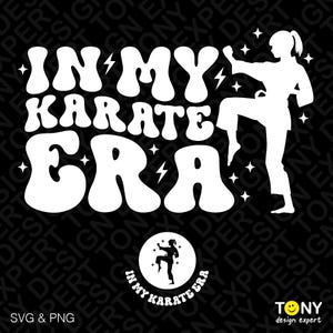 Na minha era do caratê Svg Png, Garota engraçada do caratê Svg, Presente para amantes do caratê, Download digital moderno retrô Groovy DTF Sublimação PNG e SVG Cricut