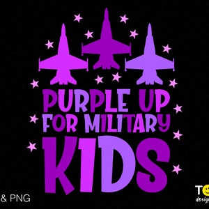 Purple Up Para Crianças Militares Svg Png, Conscientização Infantil Militar Svg, Purple Up Svg, Sublimação De Download Digital Militar PNG E SVG Para Cricut