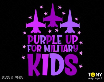 Purple Up For Military Kids Svg Png, Military Child Awareness Svg, Purple Up Svg, Military Digital Download Sublimation PNG & SVG For Cricut