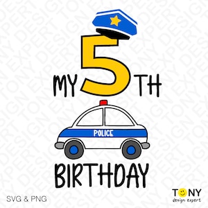 Mon 5e anniversaire Svg Png, 5e anniversaire Svg, fine ligne bleue Svg, drôle de police amateur idée cadeau téléchargement numérique Sublimation PNG & SVG Cricut