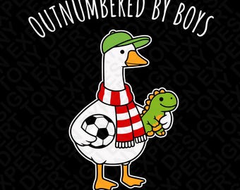Superados en número por chicos Ganso PNG: Divertido diseño de mamá deportista para el día del juego de la maternidad (Descarga digital)