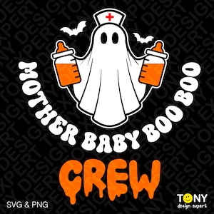 Mutter Baby Boo Boo Crew Svp Png, L & D Krankenschwester Espng, lustige Halloween Krankenschwester Espng, gruselige Krankenschwester Espng, digitaler Download Sublimation PNG, SVG Cricut