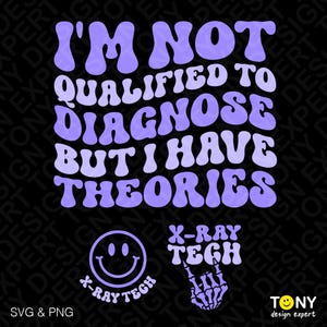 3 Bundle I'm Not Qualified To Diagnose But I Have Theories Svg Png, Front Pocket Trendy Groovy Digital Download Sublimation PNG & SVG Cricut