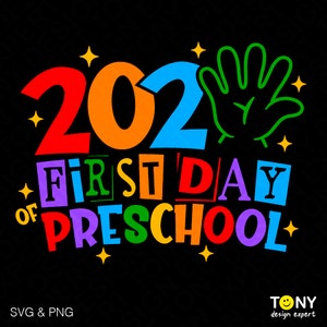 2025 幼稚園初日 SVG PNG、幼稚園 SVG、新学期 SVG、新学期初日、デジタルダウンロード昇華 PNG & SVG Cricut