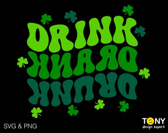 Beber Bebió Borracho Svg Png, Beber Alcohol Svg, Moda Retro Groovy Ondulado Apilado Descarga Digital Sublimación Archivo PNG & SVG Para Cricut