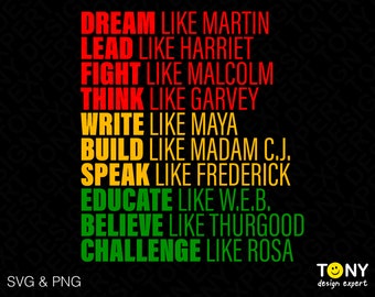 Black Leader Svg Png, Black Power Svg, Inspirational Motivational Black History Month Digital Download Sublimation PNG & SVG Cricut Cut File