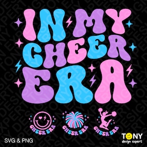 In My Cheer Era Svg Png, Cheerleader Svg, Cheer Era Svg Front Pocket Trendy Retro Groovy Digital Download DTF Sublimation PNG & SVG Cricut