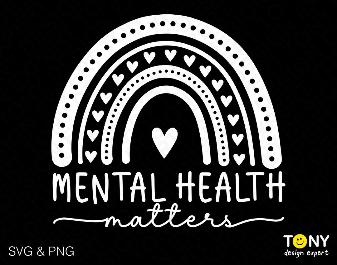 Mental Health Matters Svg Png, Boho Rainbow Svg, Anxiety Svg, Trendy ...