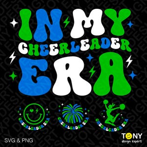In My Cheerleader Era Svg Png, Cheerleader Svg, Cheer Era Svg Front Pocket Trendy Retro Groovy Digital Download Sublimation PNG & SVG Cricut